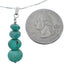 Navajo Sterling Silver Turquoise 16" Box Chain Pendant Necklace Set AX128055